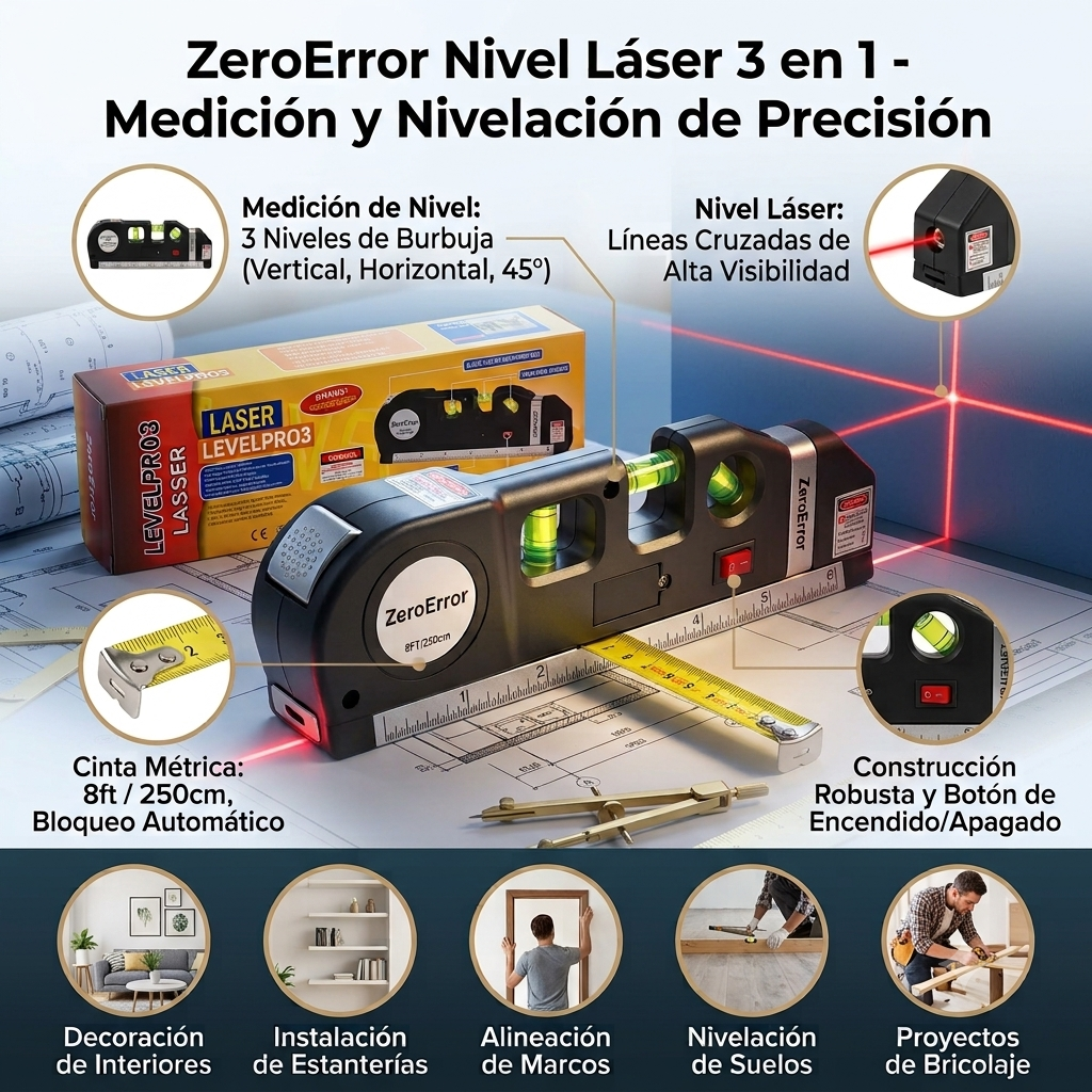 ZeroError™ Nivel Láser 3 en 1